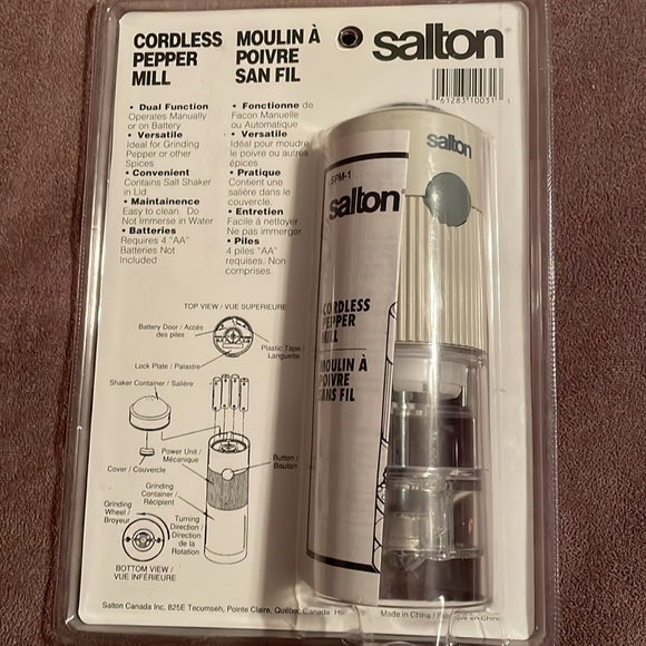 Vintage 90’s Salton cordless pepper mill NWT - Picture 3 of 7